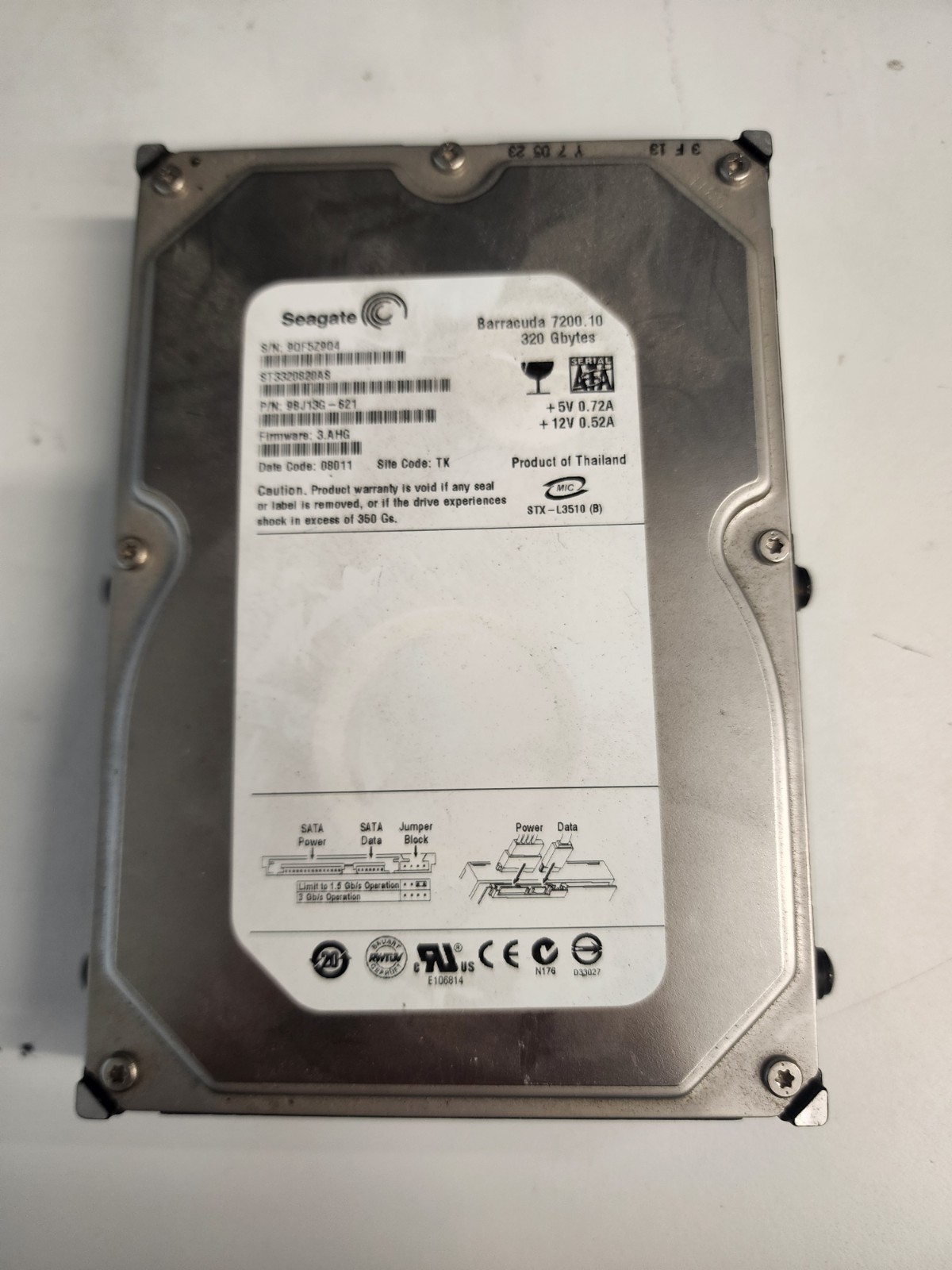 Seagate ST3320820AS 320gb 3.5" SATA HD 3.0 Gbps