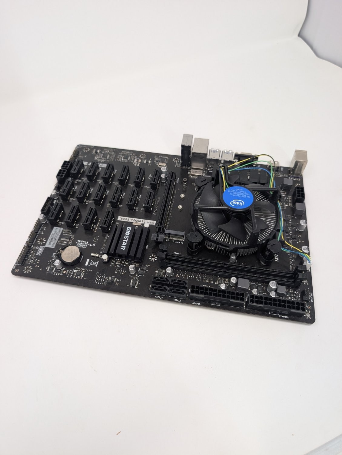 Biostar TB360-BTC Expert 2.0 2.0 Cryptocurrency Mining Motherboard Black, W/ i3