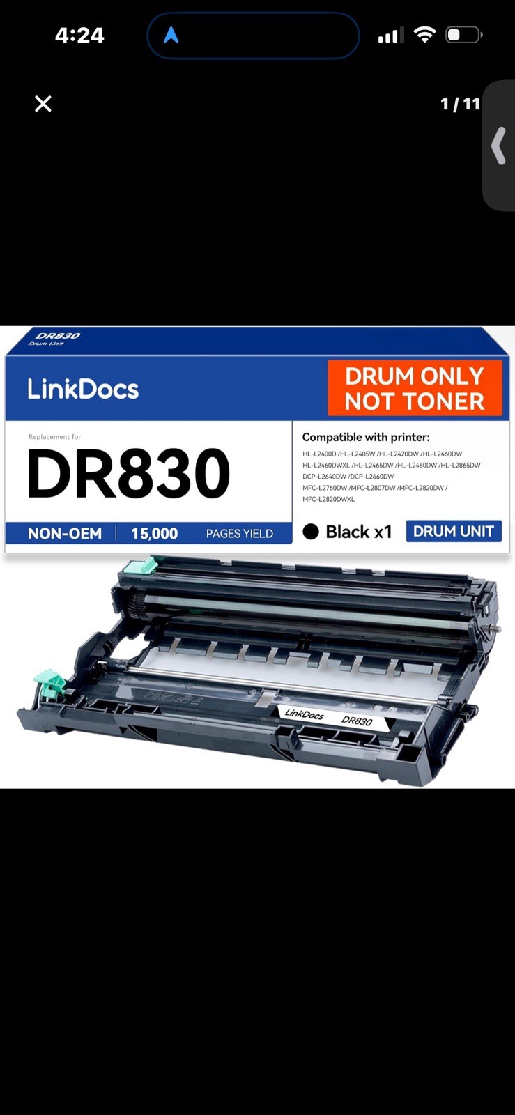 LinkDocs DR830 Drum Replacement for Brother DR830 DR-830 Drum Unit