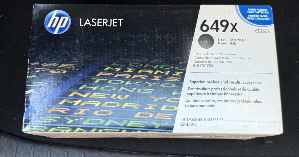 HP 649X CE260XC High Yield Black Toner Cartridge Genuine for CP4525 NEW