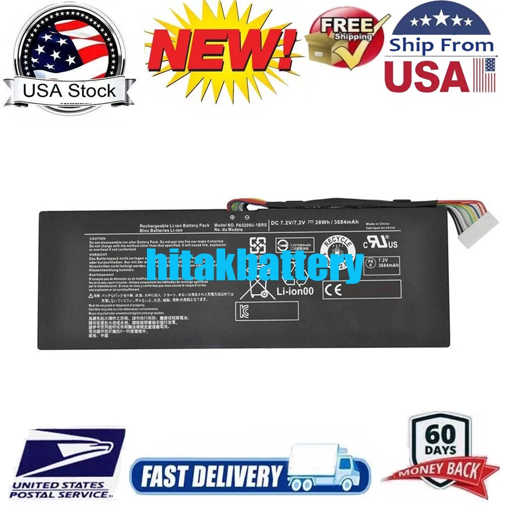 Battery For Toshiba Satellite L10-B003 L10W-C L10W-B L10T L10W L15W-B PA5209U US