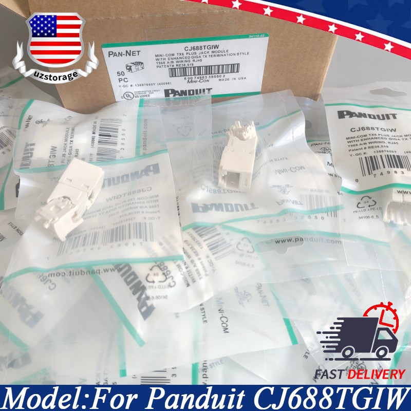 100PCS New For Panduit Giga-TX CJ688TGIW Mini-Com Cat6 Network Jack Module White