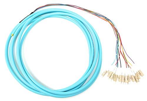 12 Strand OM3 50/125 Multimode LC UPC Fiber Pigtail 3M Fiber Optic Patch Cable