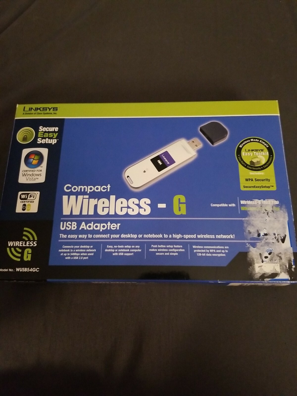 Linksys WUSB54GC Compact Wireless-G USB Wi-Fi Adapter Stick New
