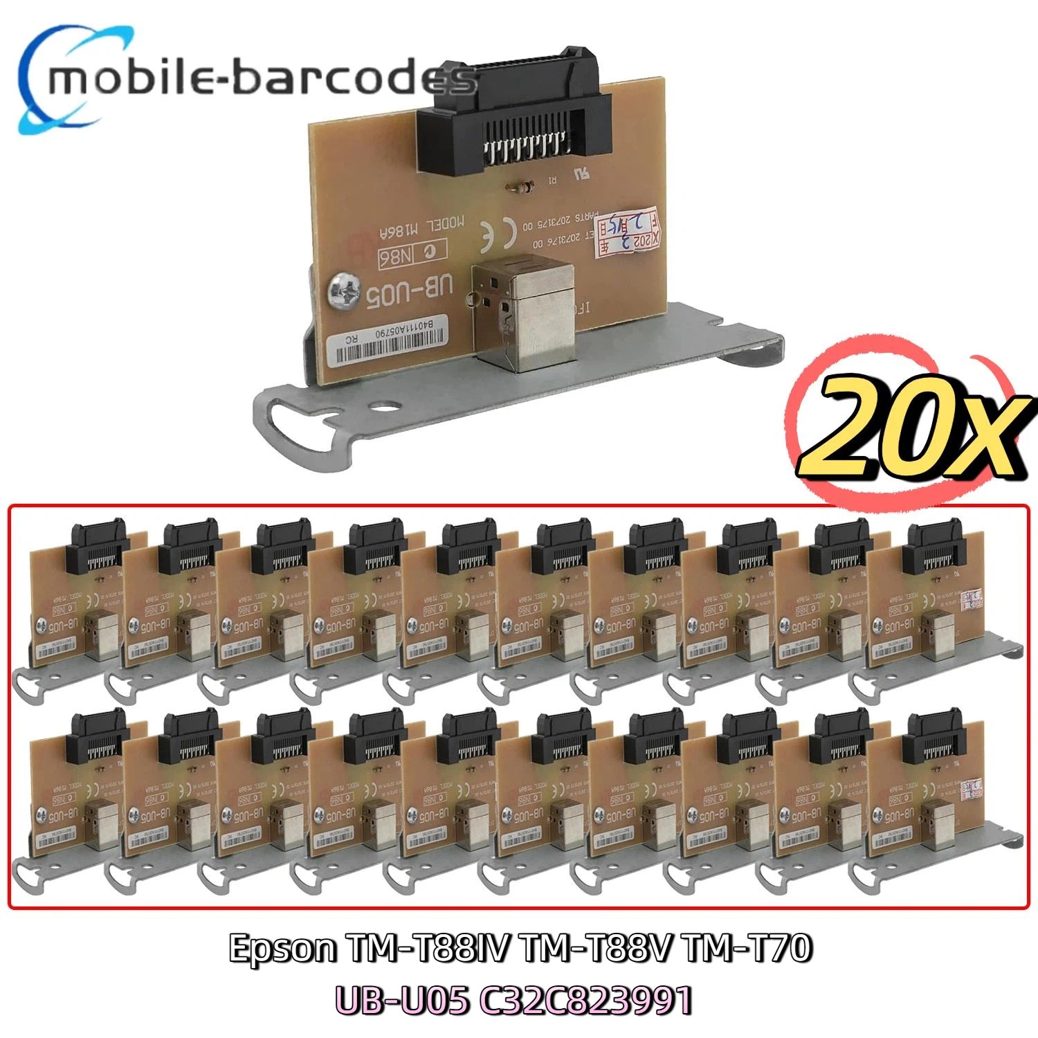 20pcs UB-U05 M186A For Epson TM-T88IV TM-T88V TM-T70 USB Port Interface Card
