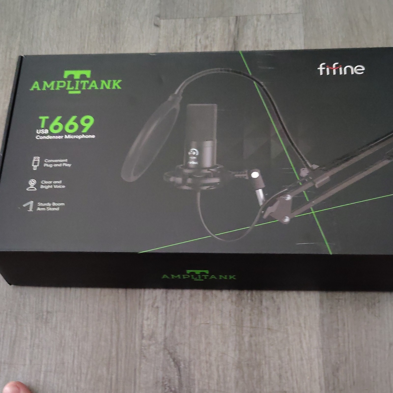 FIFINE AmpliTank T669 USB Wired Condenser Microphone Kit Plug & Play Black