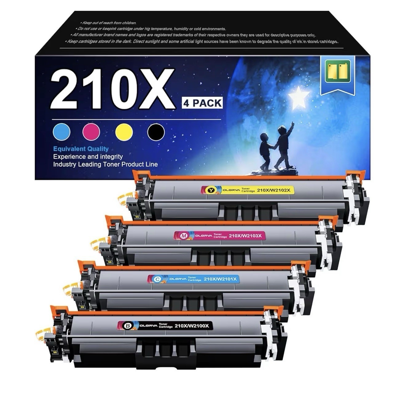 OLORVA 210X CMYK 4-Pack Toner W2100X-W2103X for HP 4301/4201