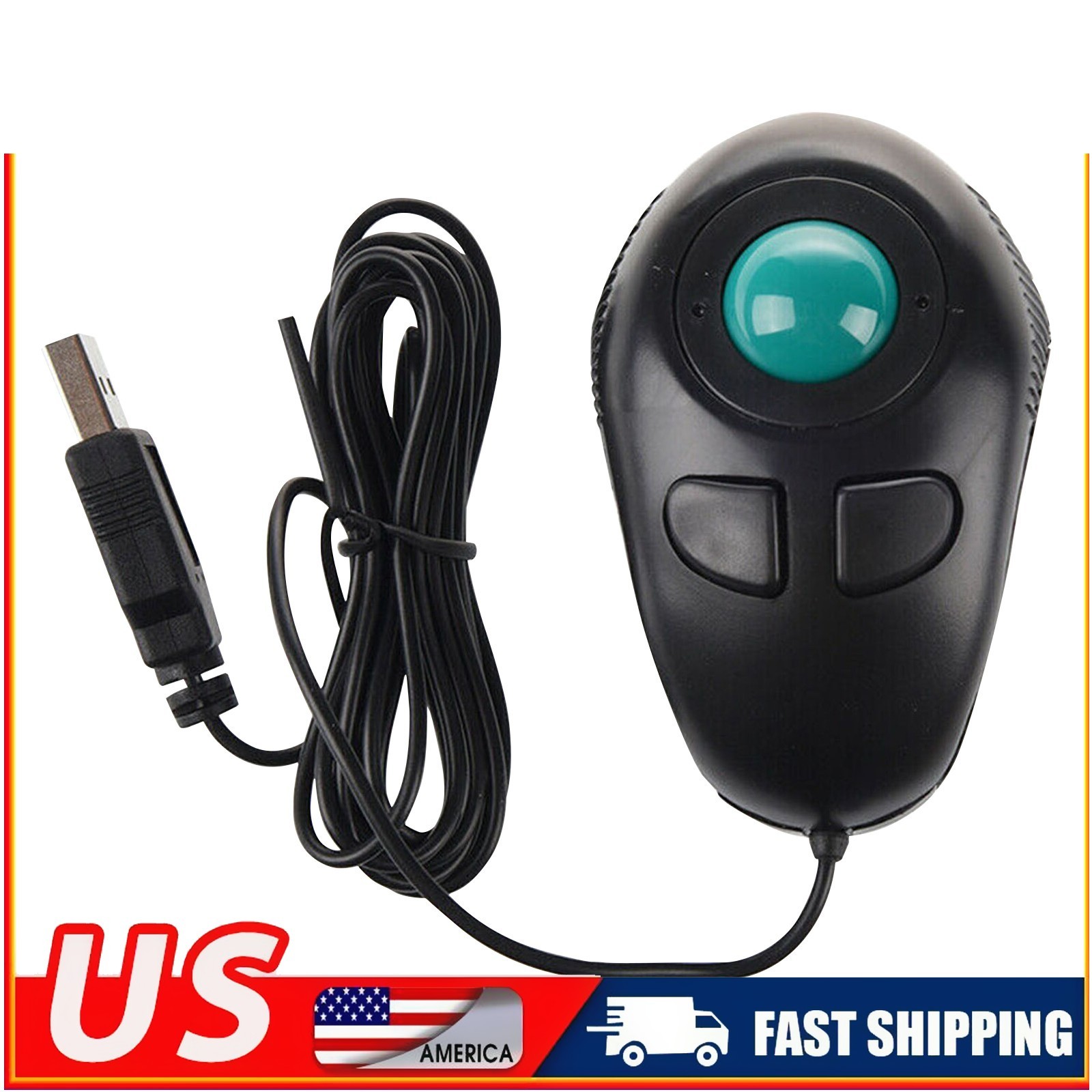 USB Wired Trackball Mouse Portable PC Laptop Finger Hand Held Computer Mice