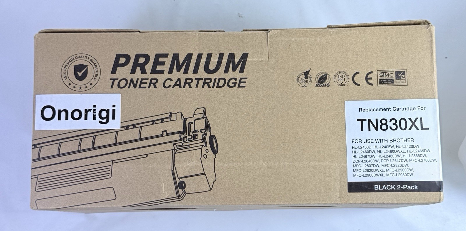 TN830XL Compatible Toner Cartridge 2 Pack Black High Yield w/Chip Brother NEW