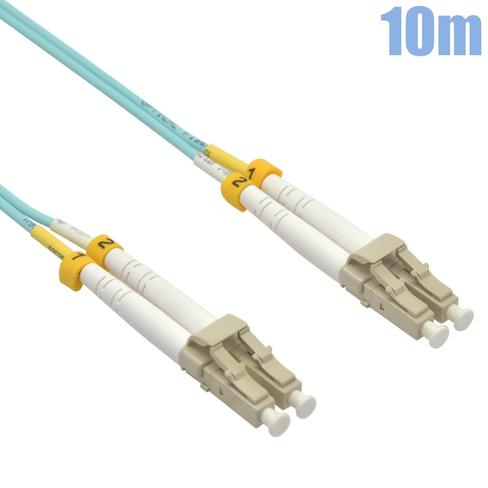 10M LC-LC 50/125 Multi Mode Fiber Optic Patch Cable Duplex LC To LC OM4 OFNR 
