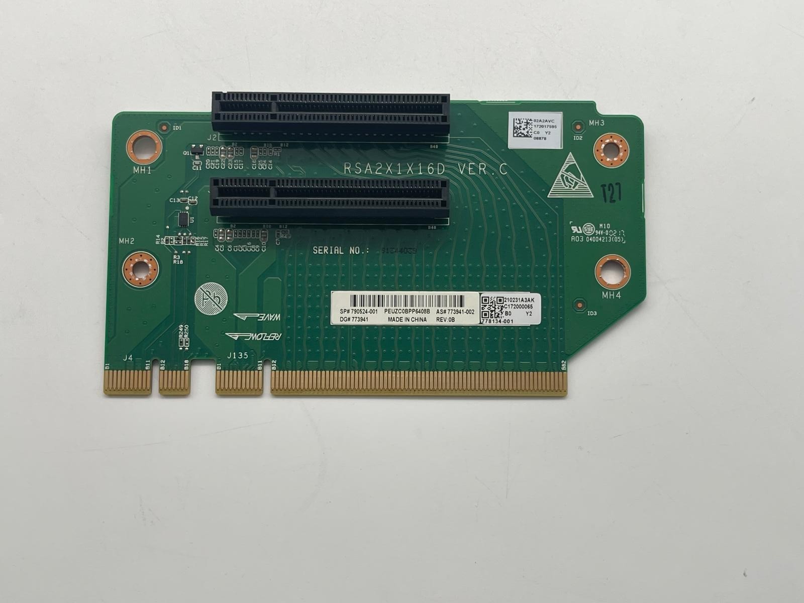 HPE DL80 Gen9 PCIe Riser Board 778524-001 773543-101 x16 x8 Expansion