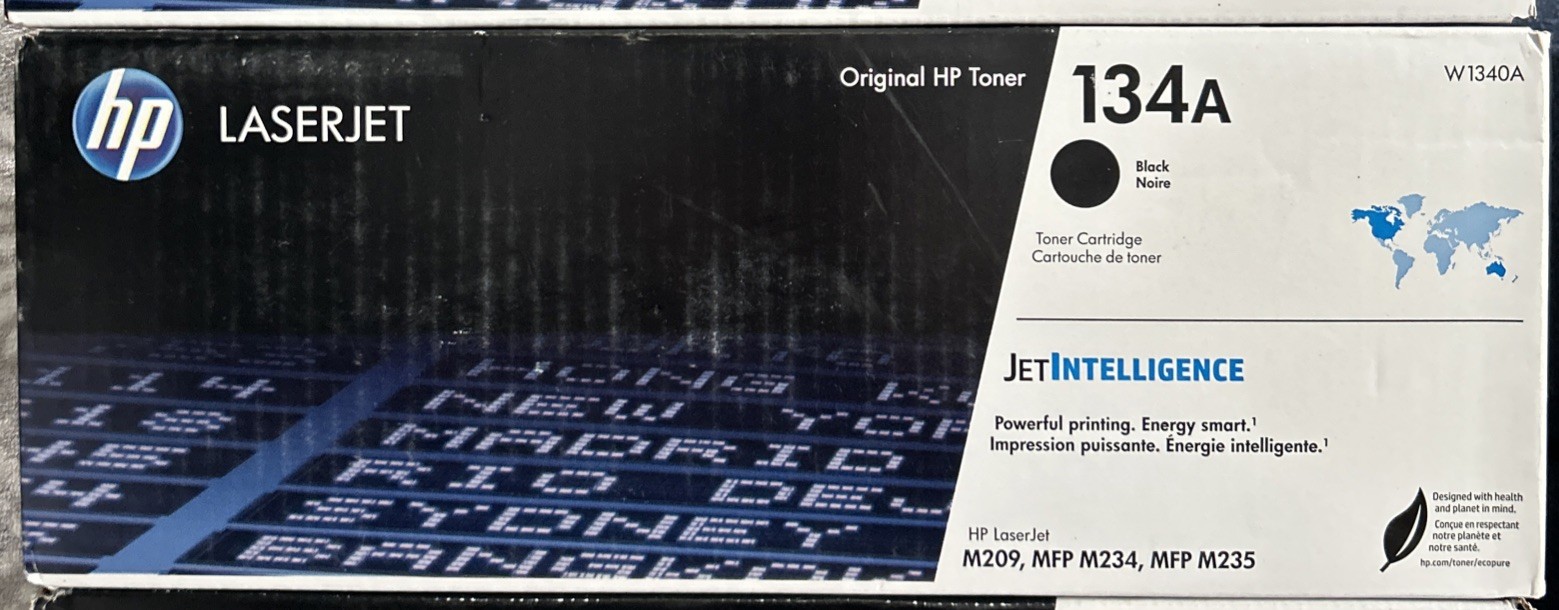 HP 134A Black Toner Cartridge (W1340A) NEW Sealed 