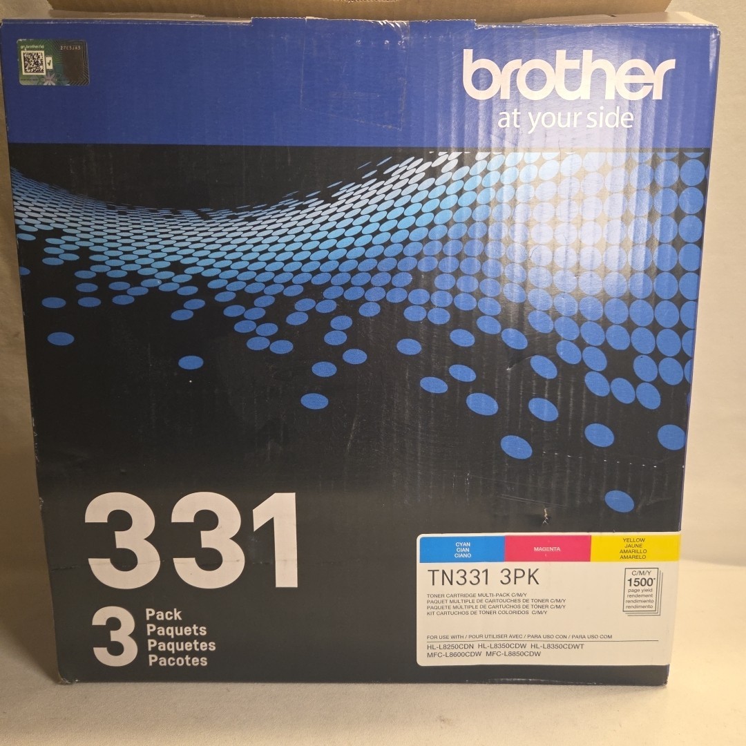 NEW GENUINE - BROTHER TN331 3-PACK COLOR TONER CARTRIDGES TN3313PK - SEALED BAGS