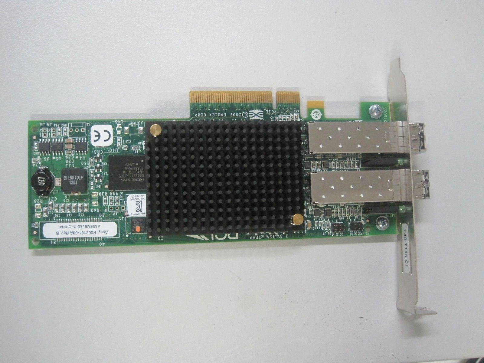 Sun / Oracle 7053434 SG-XPCIE2FC-EM8 8Gb/Sec PCI Express Dual FC Host Adapter