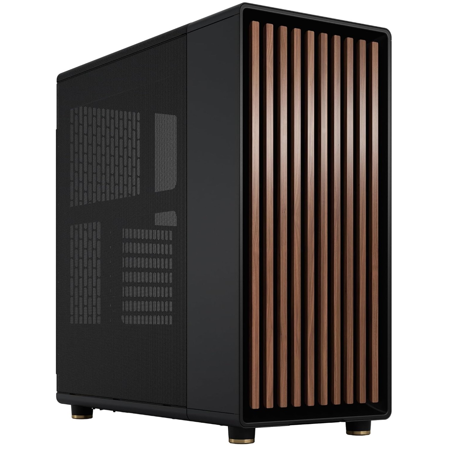 North Genuine Walnut Wood Gaming Case, Charcoal Black