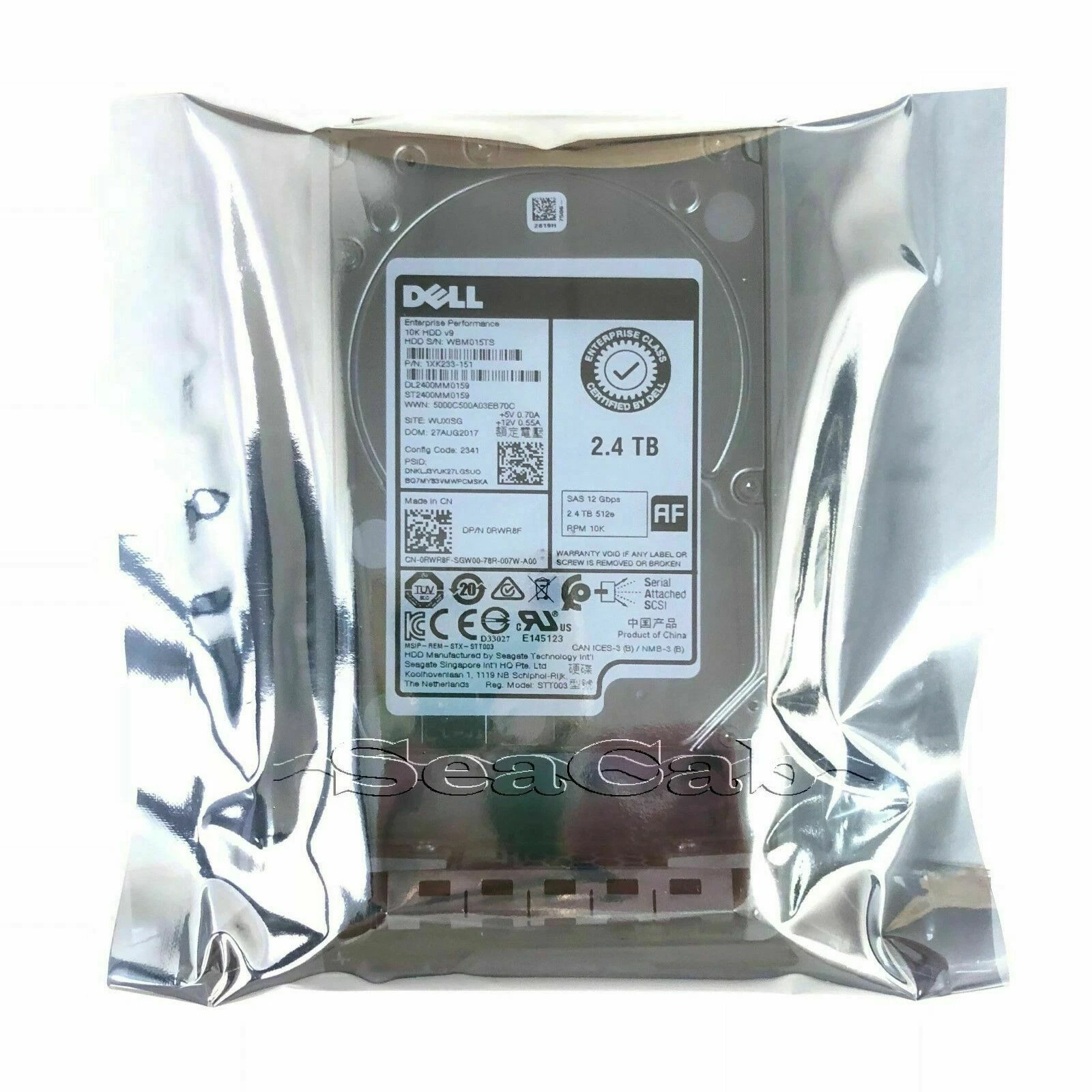 Dell RWR8F 2.4TB 10K RPM SAS 2.5" 12G ST2400MM0159 DL2400MM0159 Hard Disk Drive
