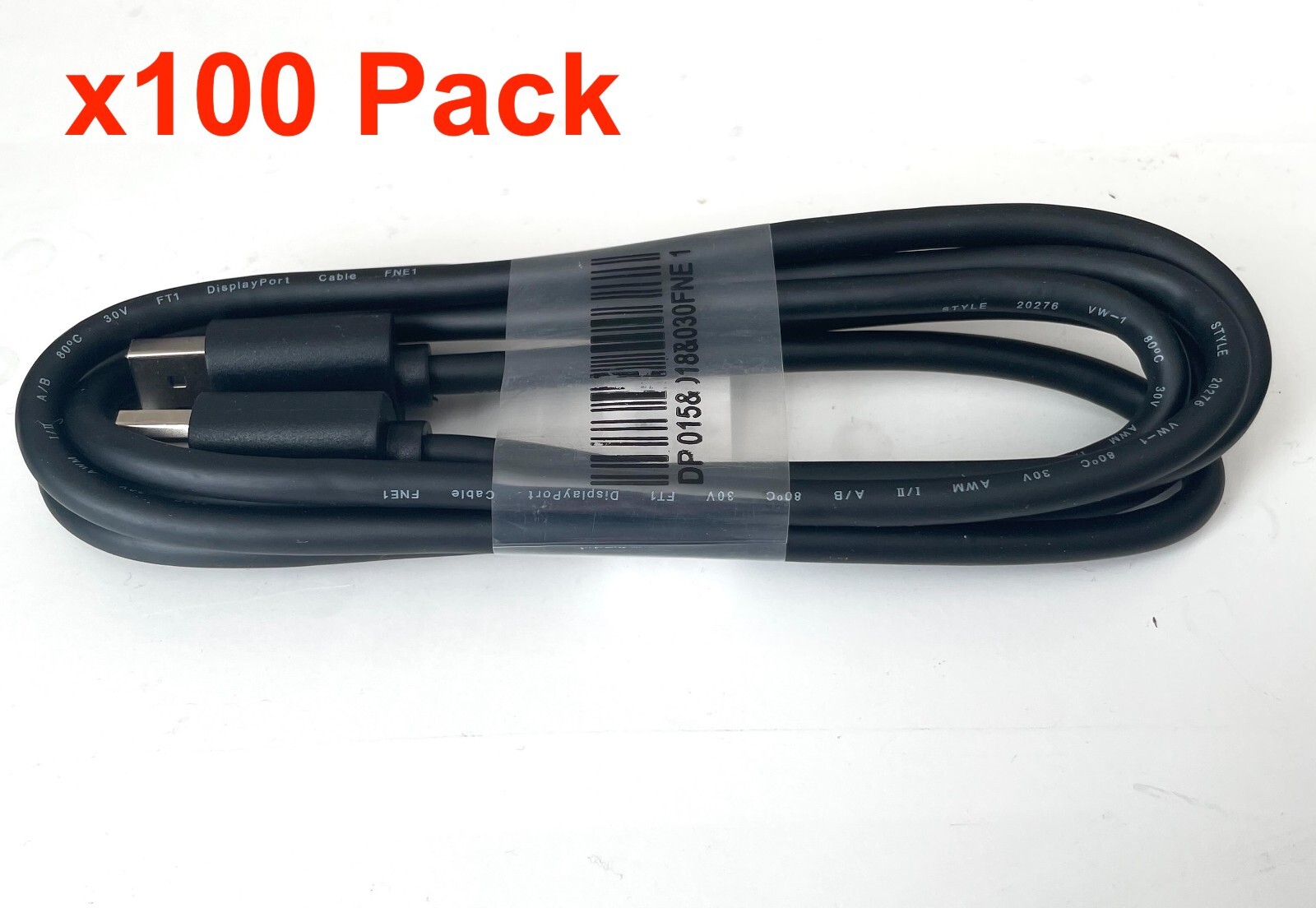 LOT 100 Pack - 6ft DisplayPort to Display Port DP Male Cord Cable Dell 4K HD