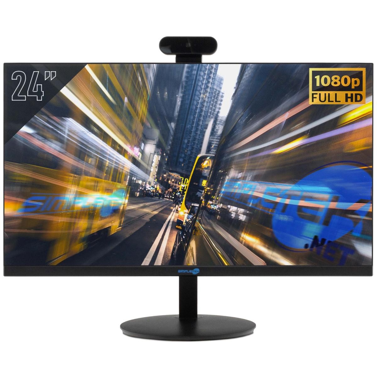 Monitor 24" Screen Display Panel HDMI Computer PC With Webcam Camcorder