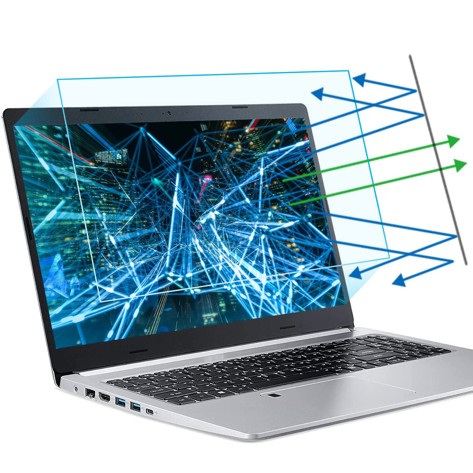 F FORITO 2-Pack 15.6 Inch (Diagonal) - 16:9 Aspect Ratio, Transparent