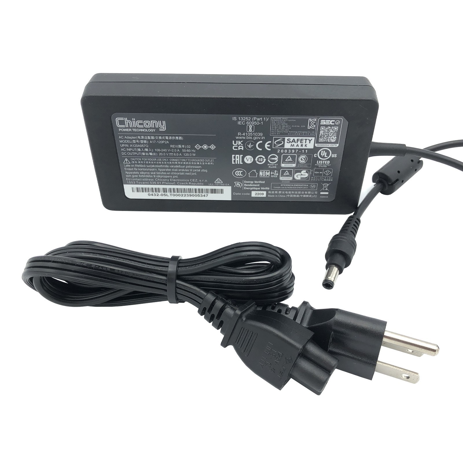 Original AC Adapter for Intel NUC 12 Pro Kit NUC12WSKi7 Power Supply 120W