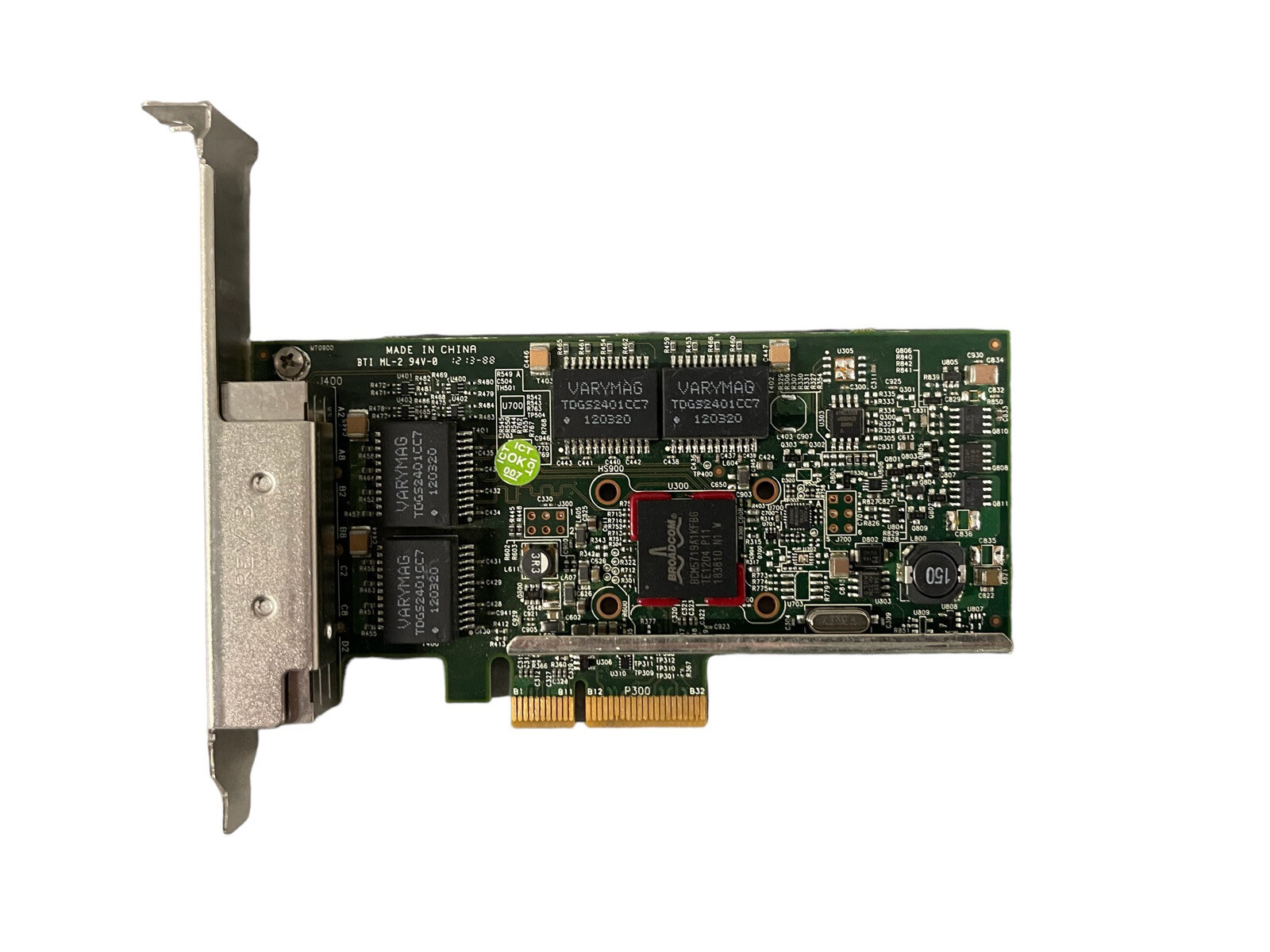 Dell KH08P Broadcom 5719 Quad Port 1GbE PCIe Ethernet NIC 0KH08P Full Height