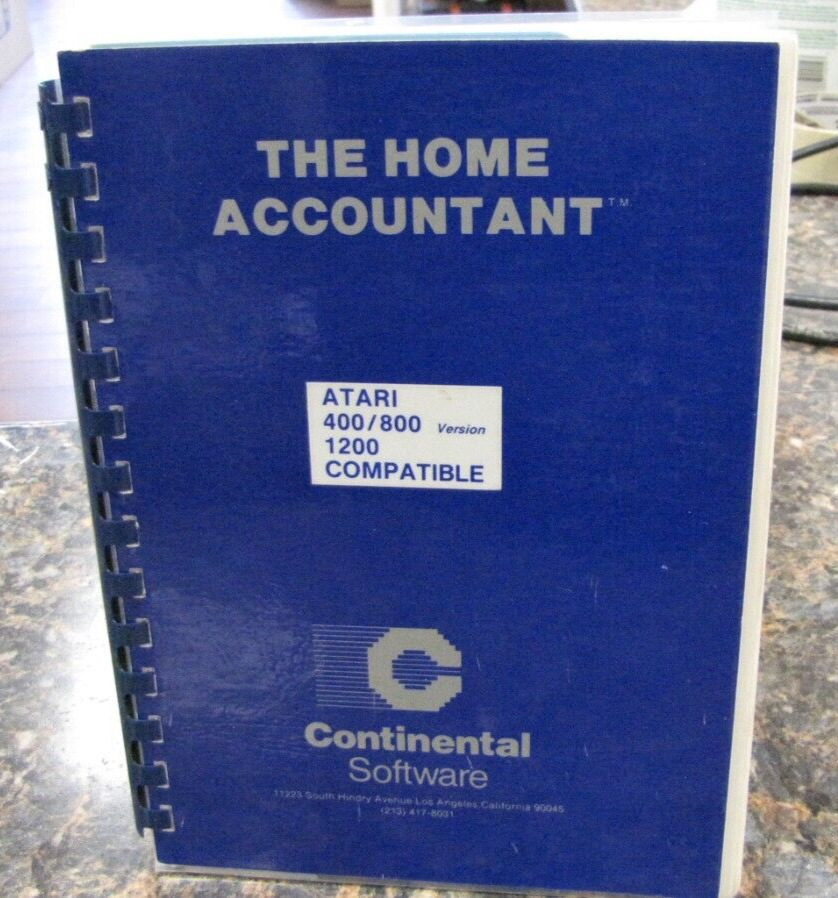 Vintage The Home Accountant Book for Atari 400/800/1200 Compatible