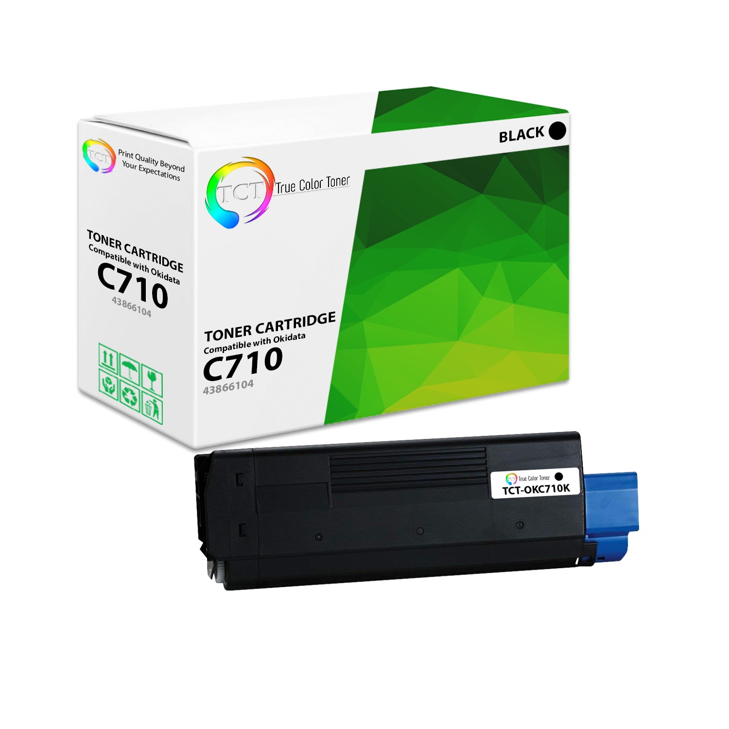 TCT Oki 43866104 Black Toner Cartridge For Okidata C710 Printer series
