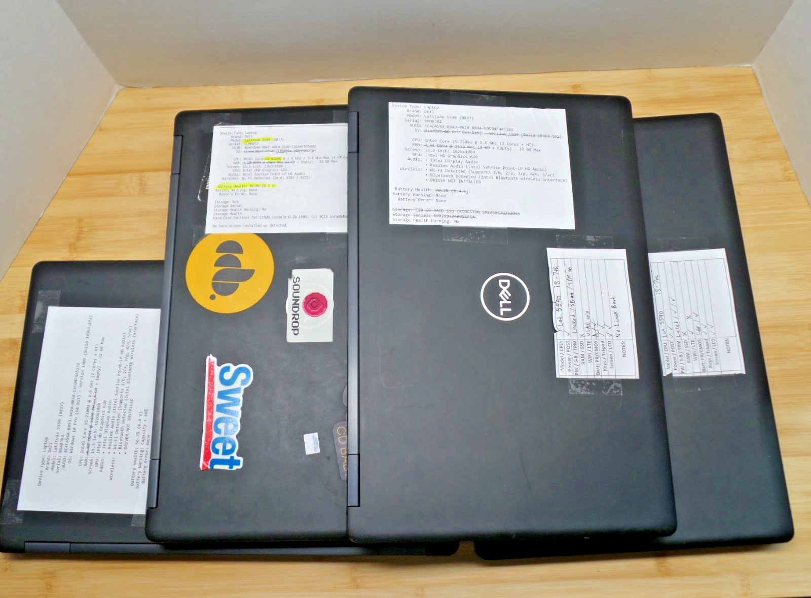 Lot of 4 🔥 DELL Latitude 5590 ✨ 15 in ✨ i5-7th Gen ✨ No RAM/SSD/Charger 👀