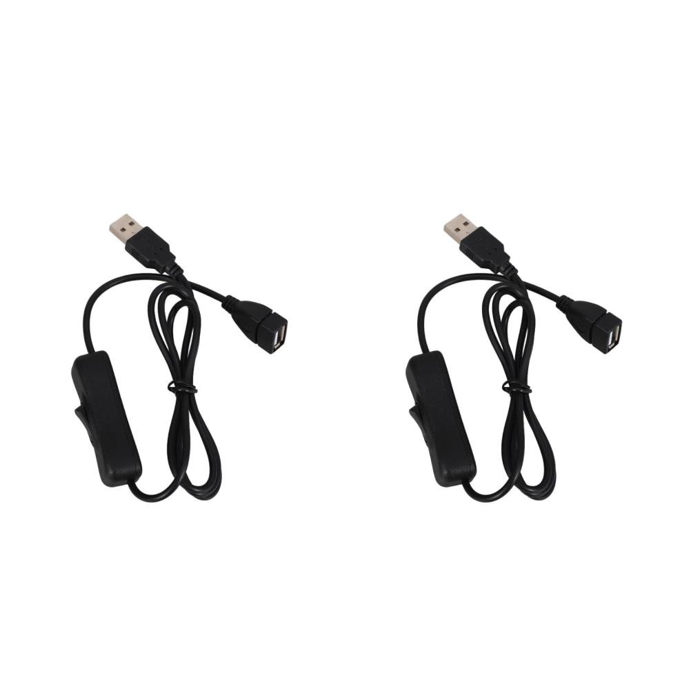 2pcs USB Inline On/Off Button Extension Cable, Male to Female 5V Power Control,