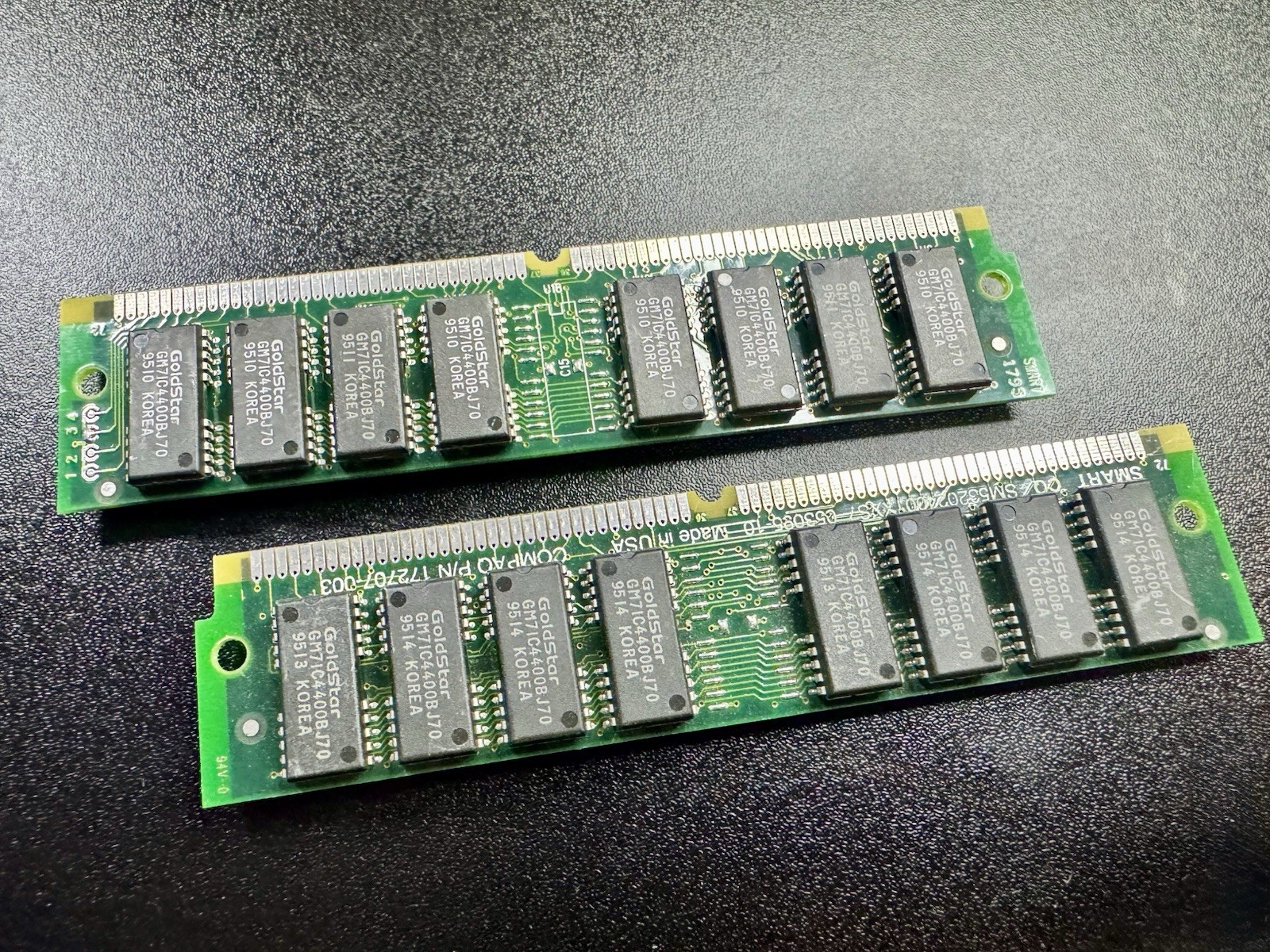 🏆 8MB 2x 4MB GoldStar GM71C4400BJ70 FPM 72-Pin SIMM Memory RAM Kit 70ns Vintage