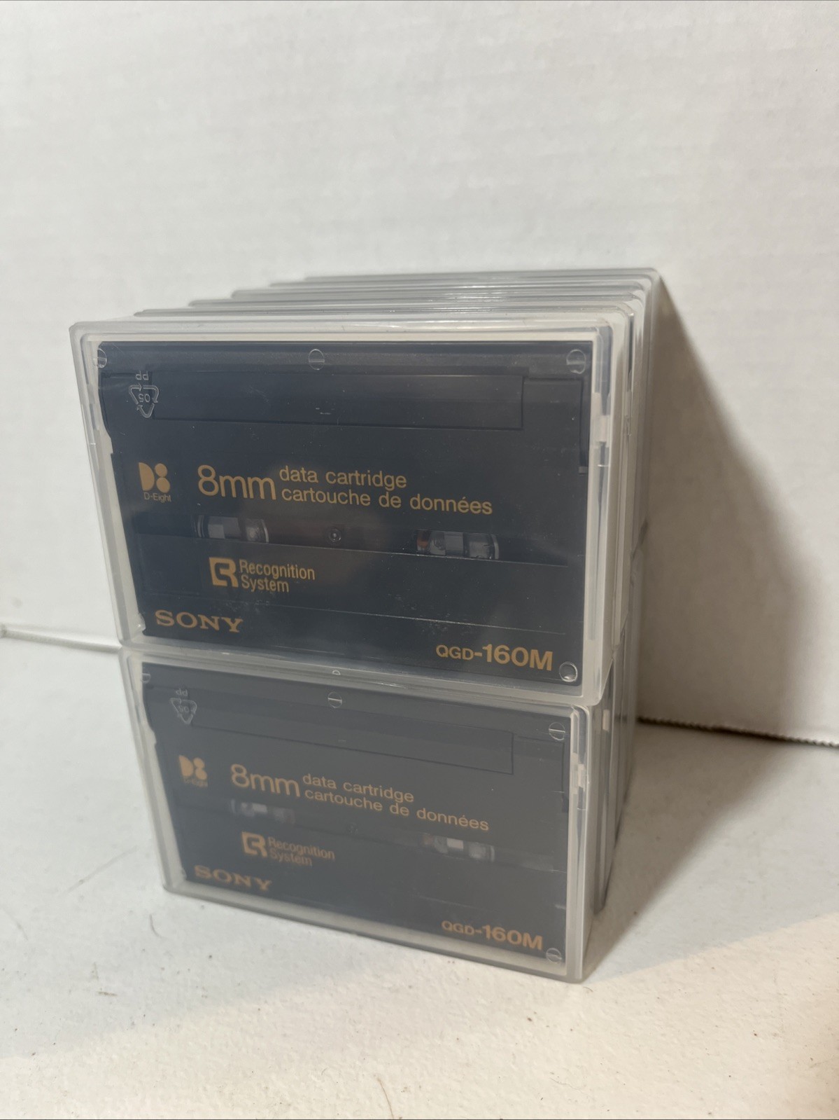 Lot of 10 Used 8mm Data Cartridge Tape Sony Qgd 160m Vintage Computer As Is