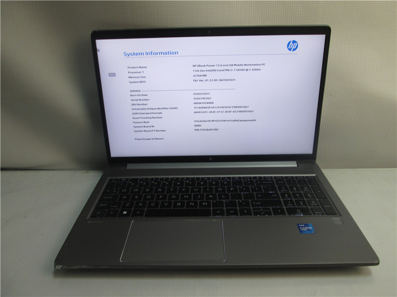 HP ZBook Power G8 Laptop i7-11850H 2.5GHz 32GB 512GB SSD Win 11 Pro COA