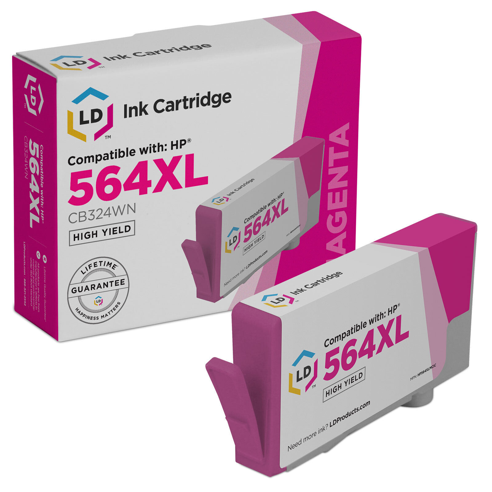 LD Compatible 564XL CB324WN HY Magenta Ink Cartridge for HP 7510 7515 B109 B8500