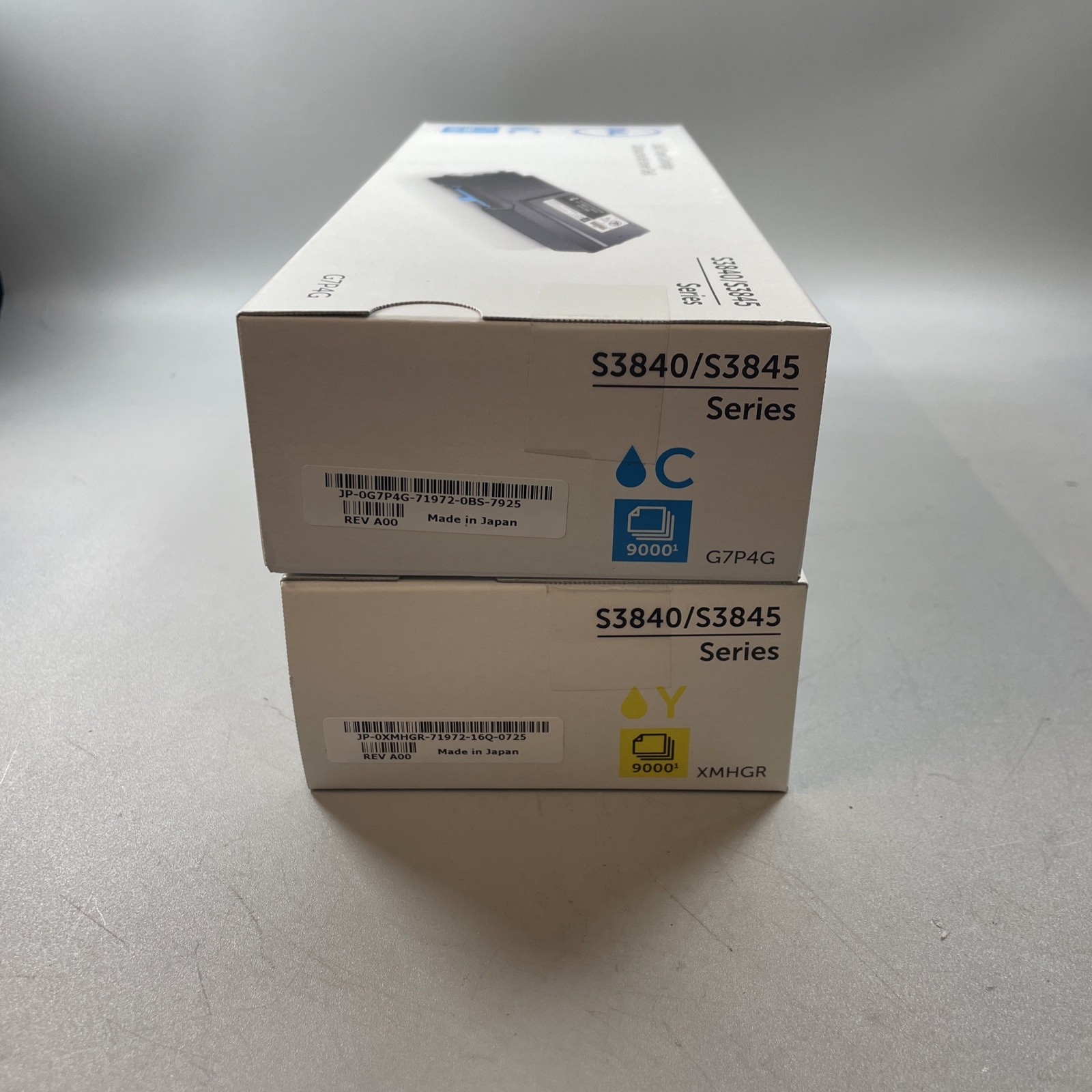 Lot Of 2 Genuine Dell XMHGR Yellow G7P4G Blue, S3840 S3845 Toner Cartridge 9000