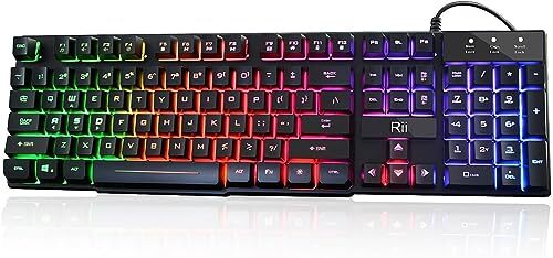 Teclado Mecanico LED Retroiluminado Grande USB Teclado Gamer Windows