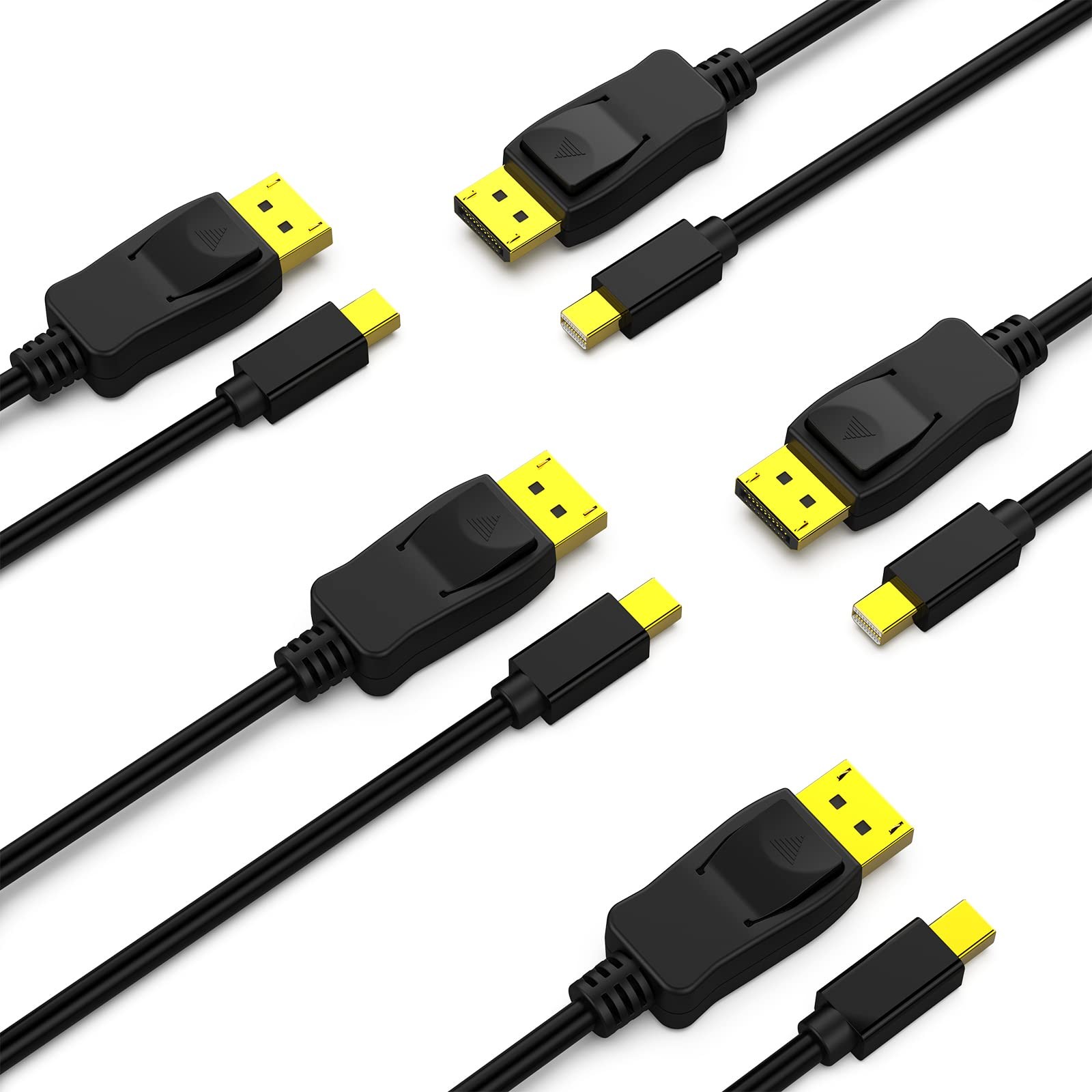 BENFEI 5 Pack Mini DisplayPort to 6 Feet Cable 6 Feet, Black 