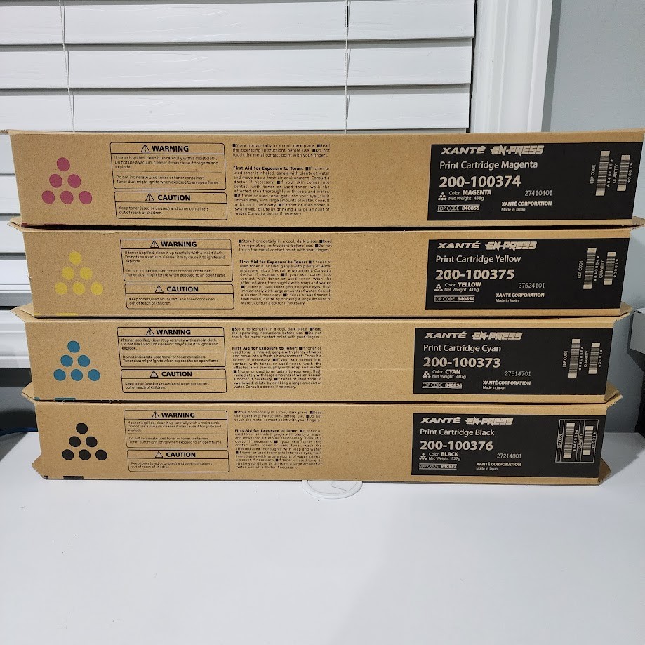 Xante En/Press Black Toner 200-100376, 200-100375, 200-100374, 200-100373