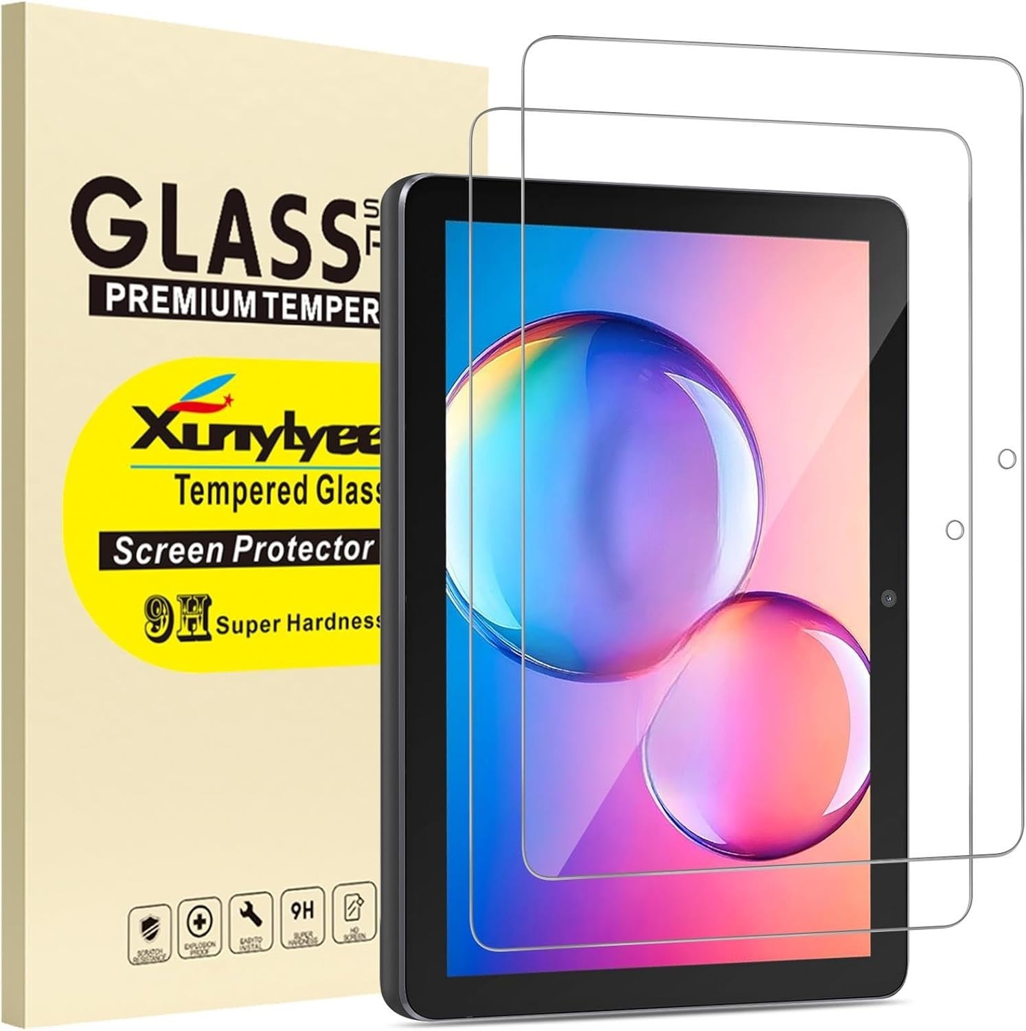 Bubble-Free Installation 9H Glass Screen Protector for 8 Kids Tablets - 2 Count