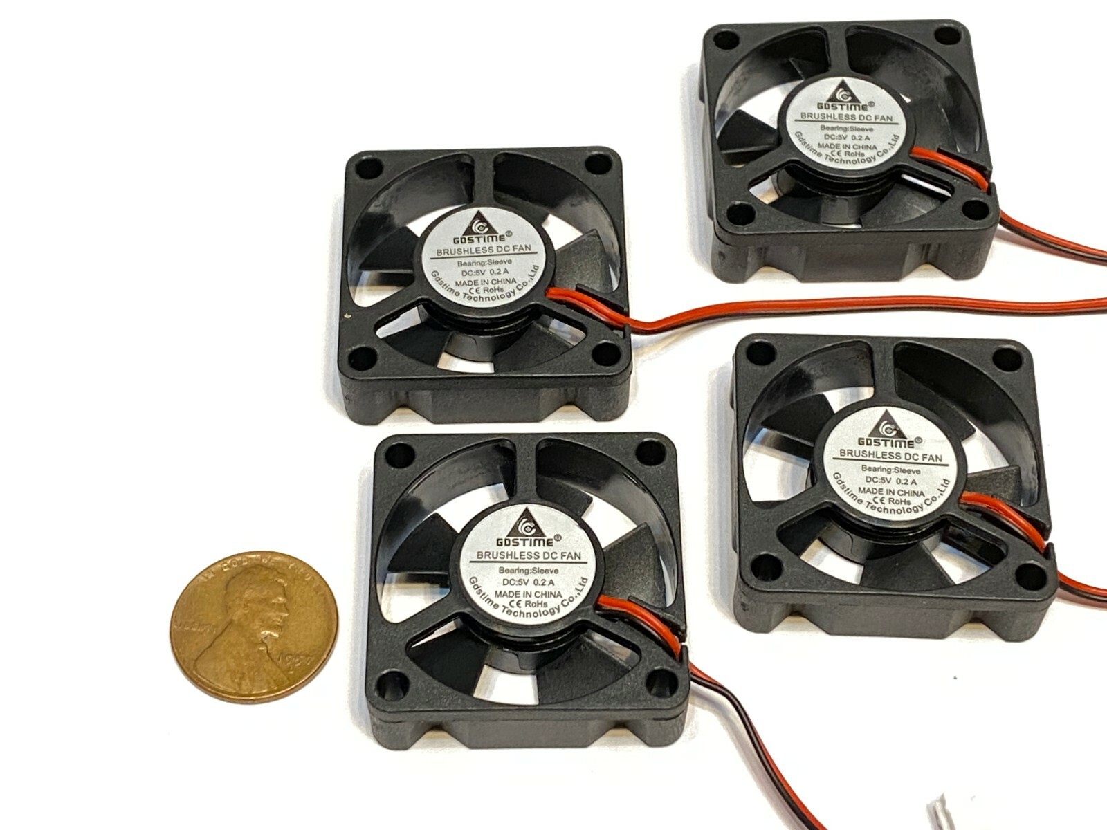 4 Pieces 5v fan 35mm x 10mm mini small cooling  2pin GDStime  3cm  C9