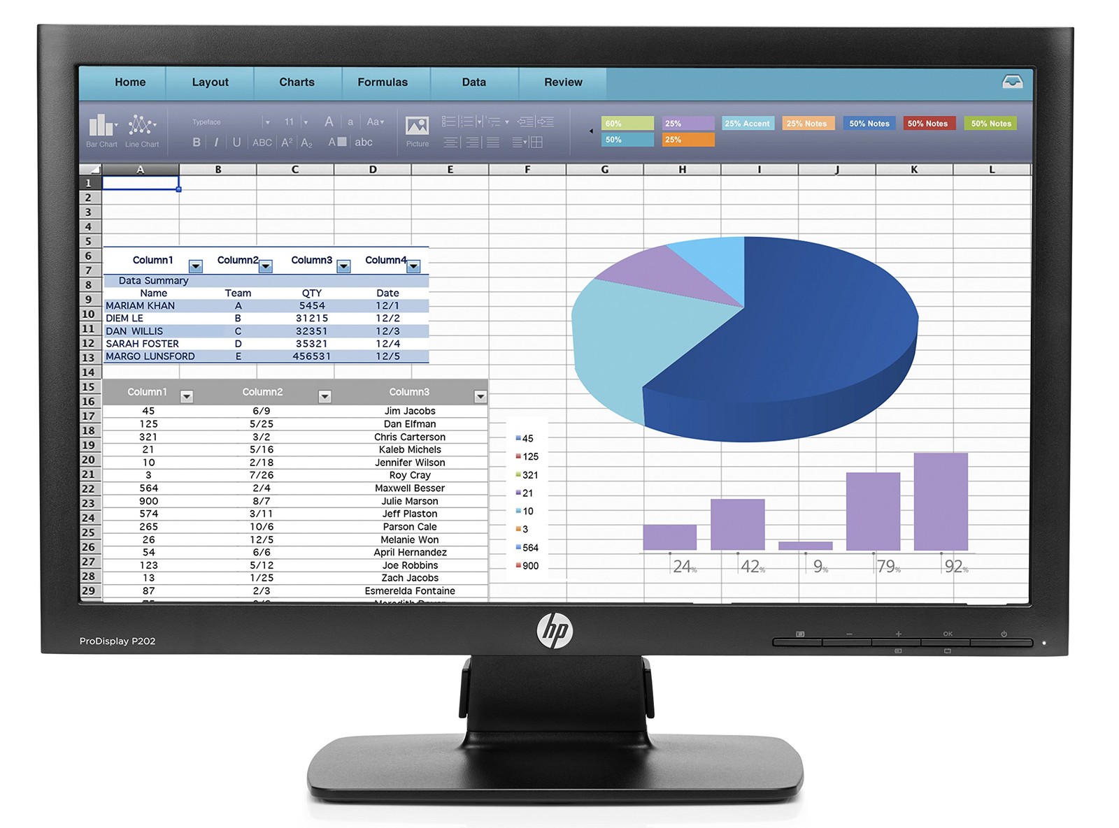 HP ProDisplay P202 20'' LED Monitor - HD, Black, Efficient for Workspace