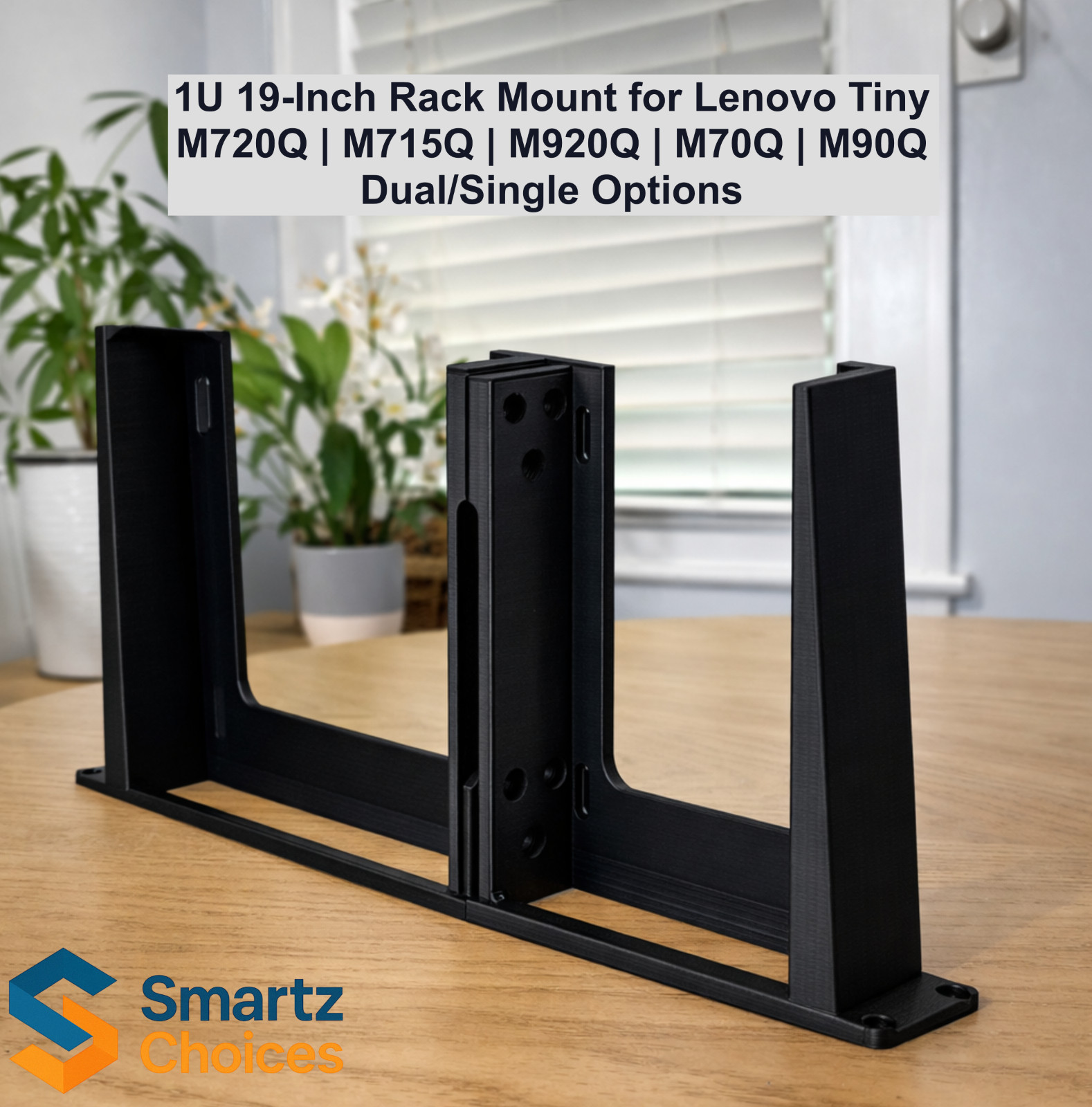 1U 19-Inch Rack Mount for Lenovo Tiny M720Q M715Q M920Q M70Q M90Q – Dual/Single