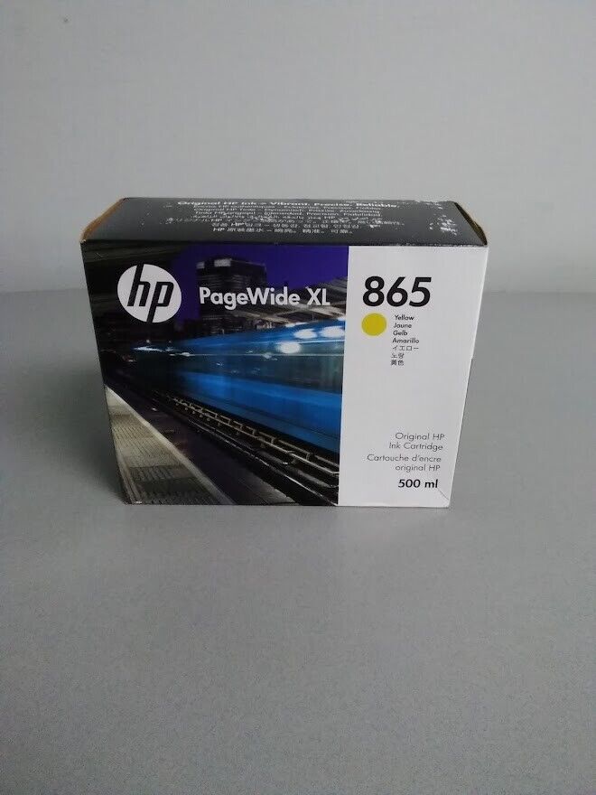HP 3ED84A 865 500ml Yellow Ink Cartridge PageWide XL 4200, 4700, 5200 Nov/2022