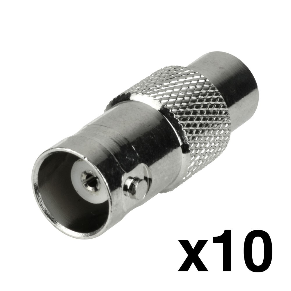 Construct Pro BNC Female to RCA Female Adaptors (10-Pack)