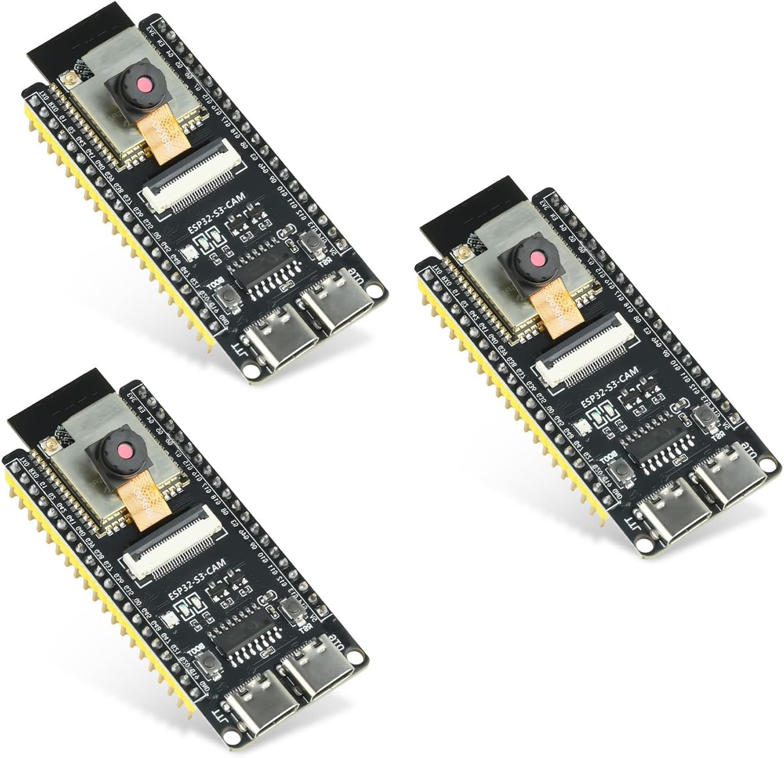 3-Piece ESP32 S3 Development Board with OV3660 Camera, ESP32 S3 WROOM N16R8