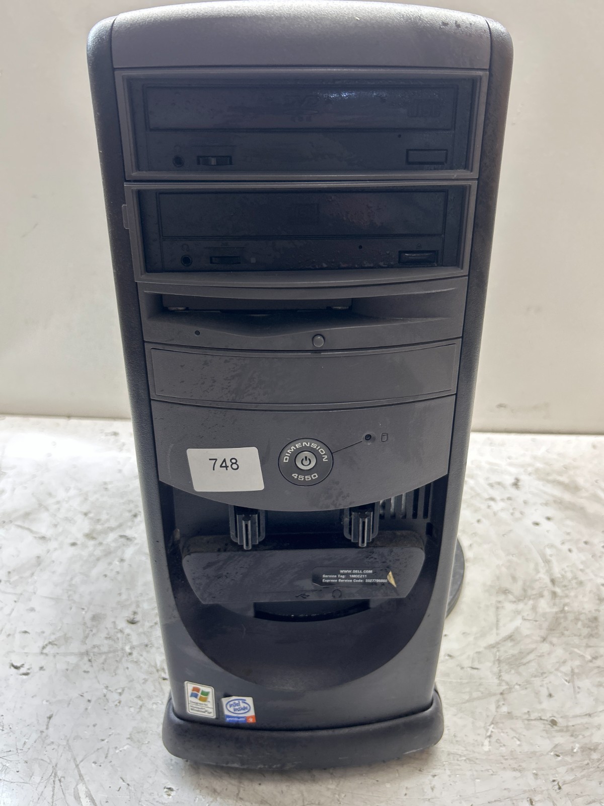 Dell Dimension 4550 Intel Pentium 4 2.00GHz 256MB NO HDD