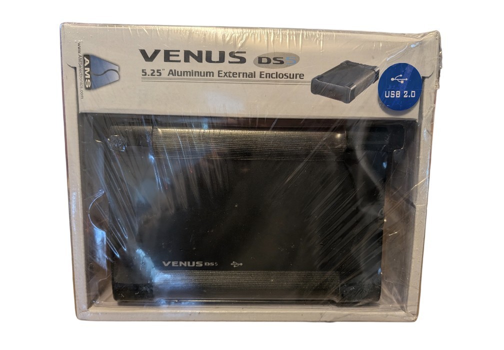 AMS Venus DS5 5.25" Aluminum External Drive Enclosure Case USB 2.0 New Sealed