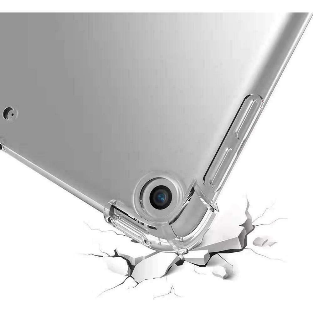 For iPad 7th Gen 10.2" Hybrid Rubber Case TPU Silicone Protective Clear Cover