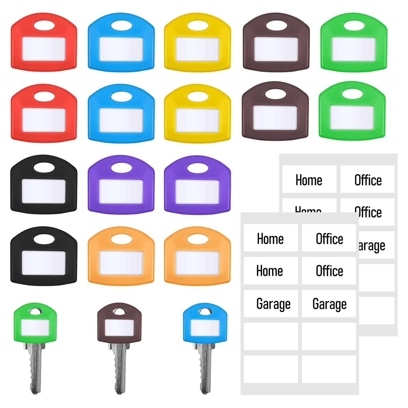 16 PCS Key Covers Caps Silicone, Colored Key Covers with Label for Keys