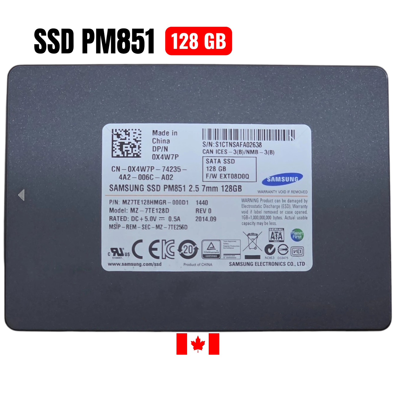 Samsung PM851 128GB SATAIII 2.5"-MZ-7TE128D Internal Drive SSD-Solid State Drive