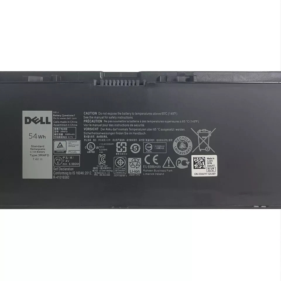 NEW OEM 54Wh 3RNFD Battery For Dell Latitude E7420 E7440 E7450 V8XN3 5K1GW G95J5